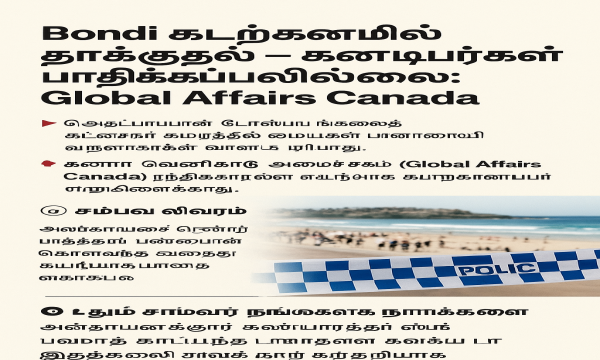 Bondi கடற்கரையில் தாக்குதல் – கனடியர்கள் பாதிக்கப்படவில்லை